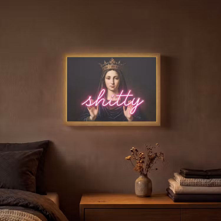 Ironisch - Tekst - Neon Light Box met batterij (Wandlamp) middel -sfeer4
