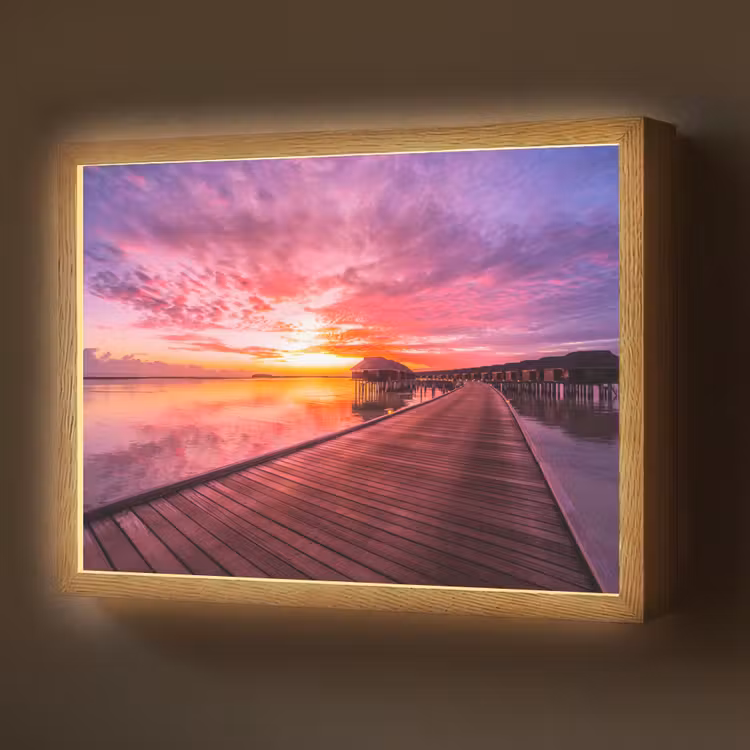 Steiger - Water - Zon - Roze - Horizon Light Box met batterij (Wandlamp) middel -z3d_website