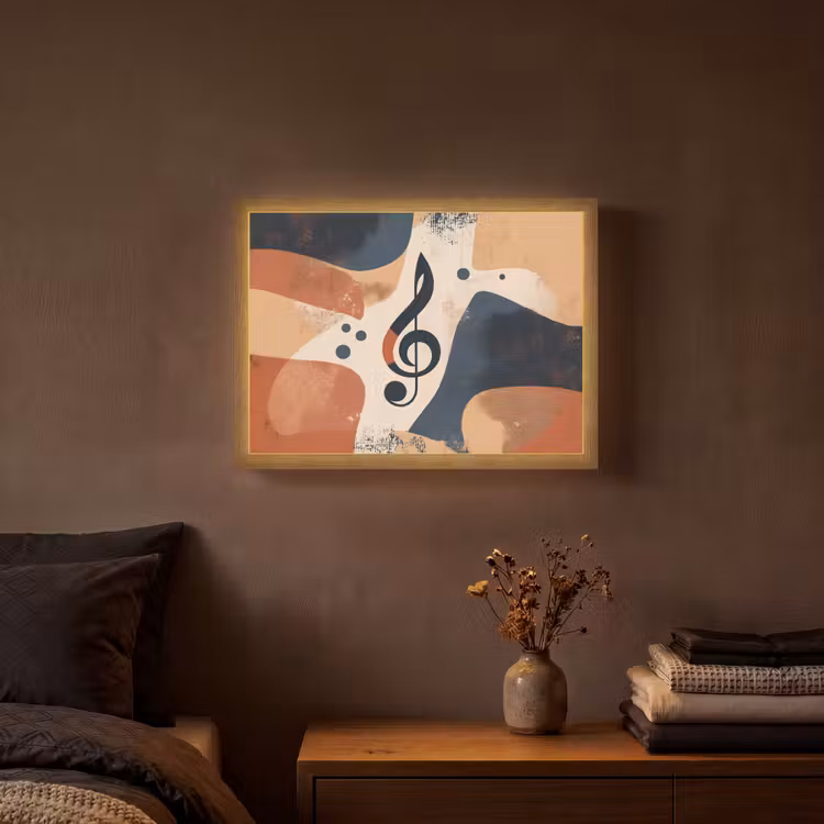 Sleutel - G - Abstract - Beige Light Box met batterij (Wandlamp) middel -sfeer4
