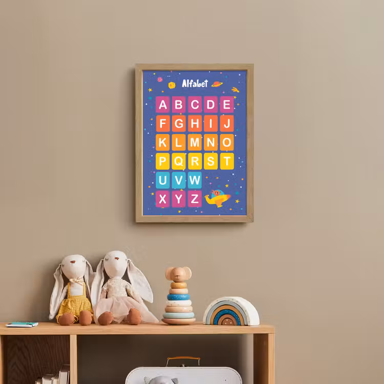 Alfabet - Educatief - Letters leren voor kinderen - Ruimte Light Box met batterij (Wandlamp kind) middel -sfeer2_kind