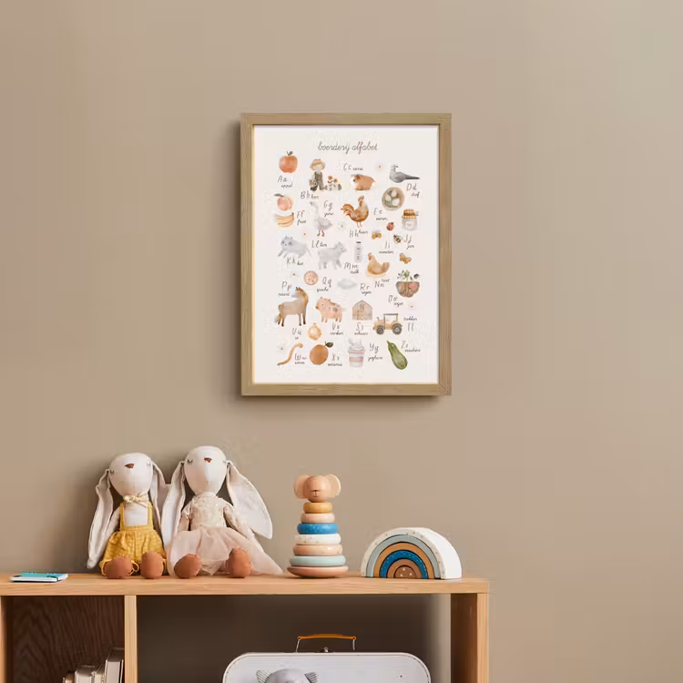 Alfabet - Boerderij - Educatief - Letters leren voor kinderen - Dieren Light Box met batterij (Wandlamp kind) middel -sfeer2_kind