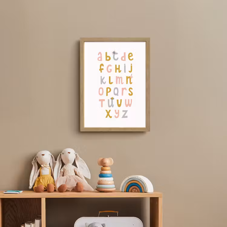 Alfabet - Roze - Letters leren voor kinderen Light Box met batterij (Wandlamp kind) middel -sfeer2_kind