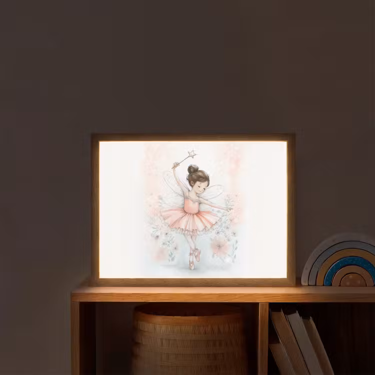 Ballerina - Fee - Roze Light Box met batterij (Wandlamp kind) middel -sfeer1_kind