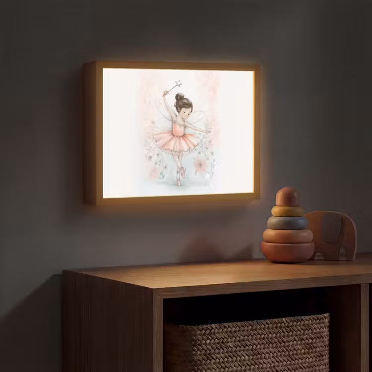Ballerina - Fee - Roze Light Box met batterij (Wandlamp kind) middel -sfeer5_kind