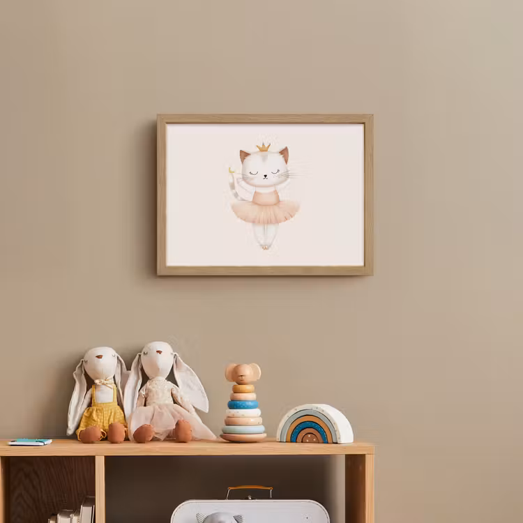 Ballerina - Kitten - Beige Light Box met batterij (Wandlamp kind) middel -sfeer2_kind