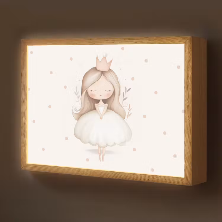 Ballerina - Prinses - Stippen Light Box met batterij (Wandlamp kind) middel -z3d_website
