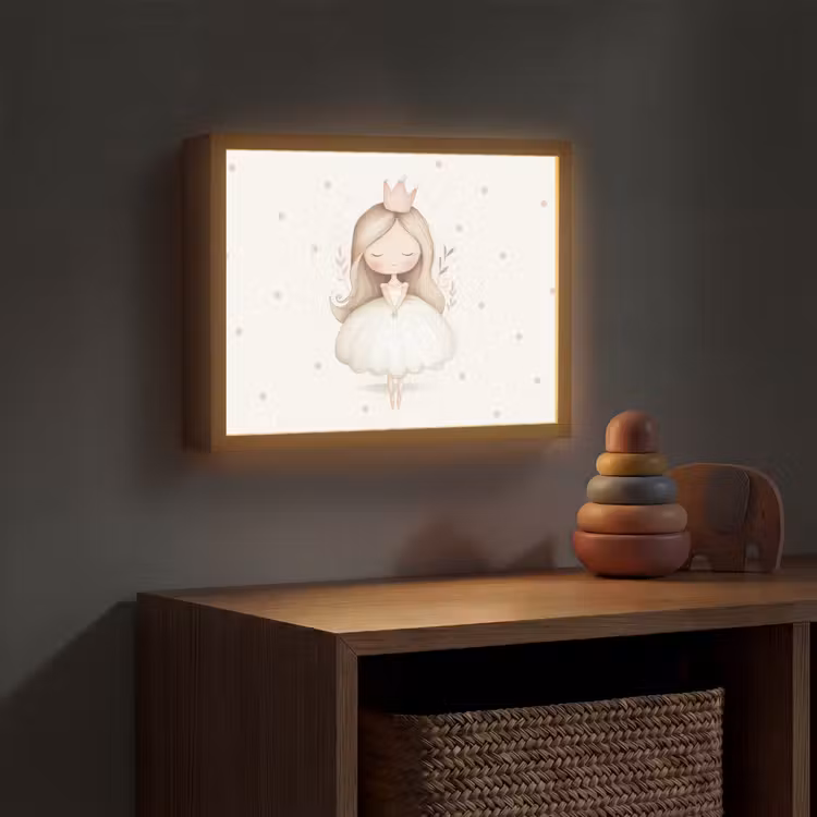 Ballerina - Prinses - Stippen Light Box met batterij (Wandlamp kind) middel -sfeer5_kind