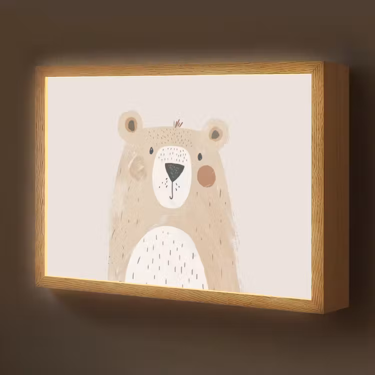 Beer - Dier - Wilde dieren Light Box met batterij (Wandlamp kind) middel -z3d_website