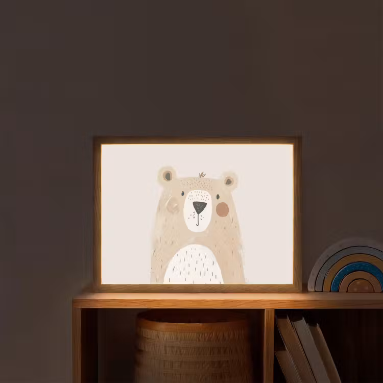 Beer - Dier - Wilde dieren Light Box met batterij (Wandlamp kind) middel -sfeer1_kind