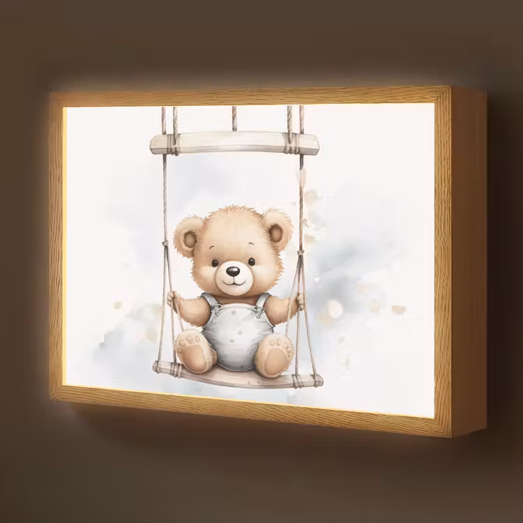 Beer - Baby - Dier - Kinderen Light Box met batterij (Wandlamp kind) middel -z3d_website