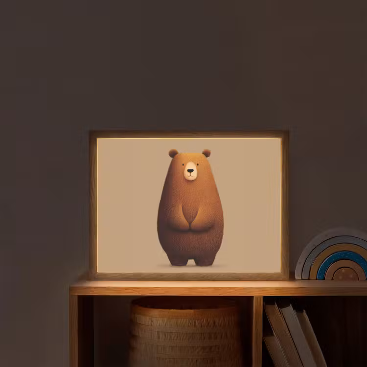 Beer - Minimalistisch - Bruin Light Box met batterij (Wandlamp kind) middel -sfeer1_kind