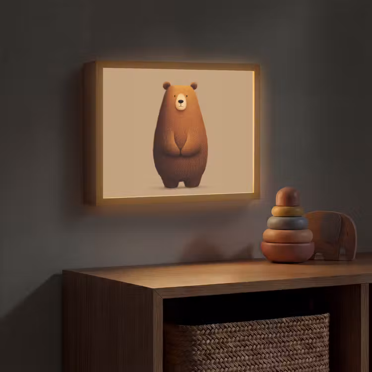 Beer - Minimalistisch - Bruin Light Box met batterij (Wandlamp kind) middel -sfeer5_kind