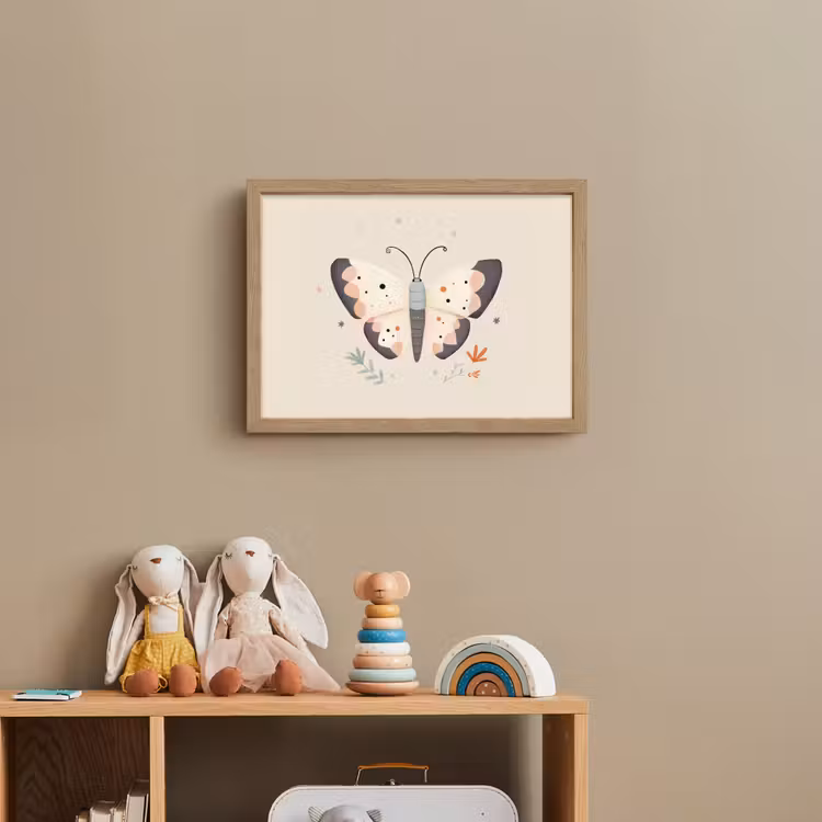 Vlinder - Minimalistisch - Pastel Light Box met batterij (Wandlamp kind) middel -sfeer2_kind