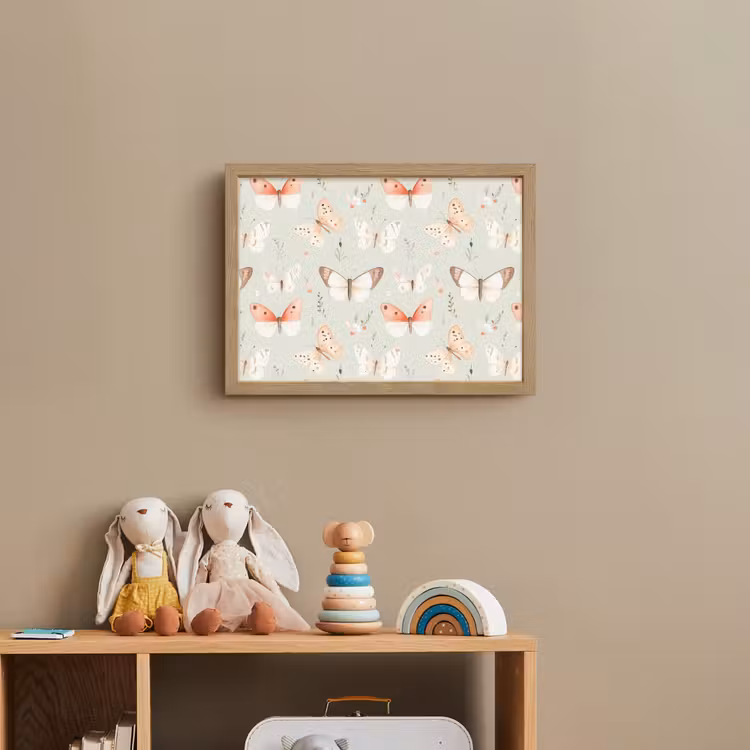 Vlinder - Patroon - Pastel Light Box met batterij (Wandlamp kind) middel -sfeer2_kind