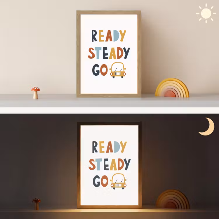 Auto - Quote - Kleuren - Voertuigen Light Box met batterij (Wandlamp kind) middel -sfeer3_kind