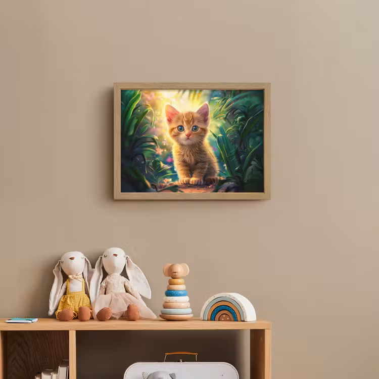 Kat - Huisdier - Natuur Light Box met batterij (Wandlamp kind) middel -sfeer2_kind