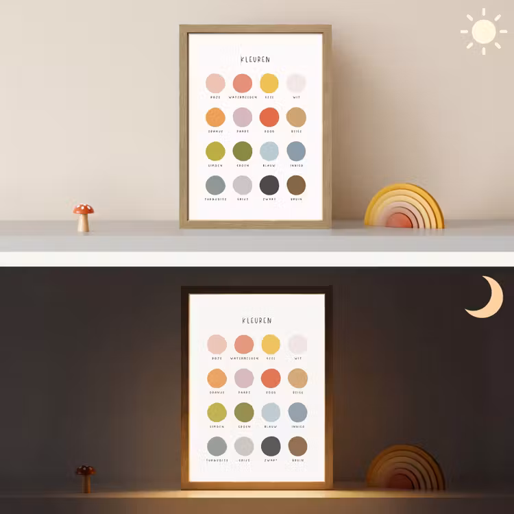 Kleuren - Leren voor kinderen - Educatief Light Box met batterij (Wandlamp kind) middel -sfeer3_kind