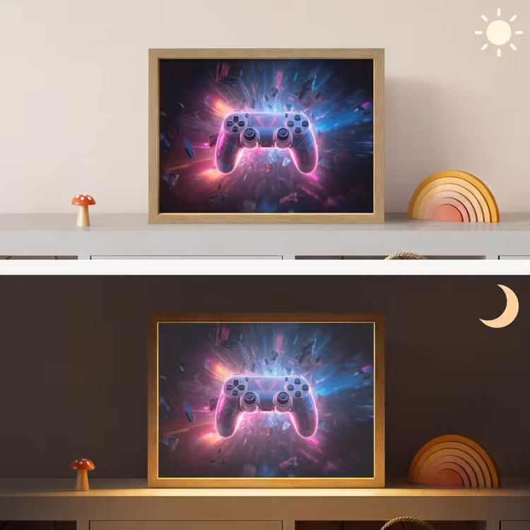 Controller - Neon - Explosie - Abstract Light Box met batterij (Wandlamp kind) middel -sfeer3_kind