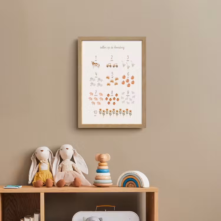 Getallen tellen - Educatief - Cijfers leren - Boerderij Light Box met batterij (Wandlamp kind) middel -sfeer2_kind