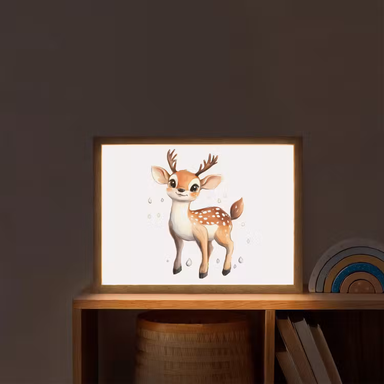 Hert - Dier - Bruin Light Box met batterij (Wandlamp kind) middel -sfeer1_kind