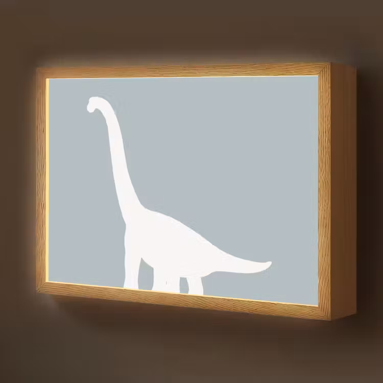 Dino - Brachiosaurus - Dinosaurus - Blauw Light Box met batterij (Wandlamp kind) middel -z3d_website