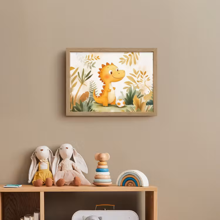 Dino - Voetbal - Oranje Light Box met batterij (Wandlamp kind) middel -sfeer2_kind