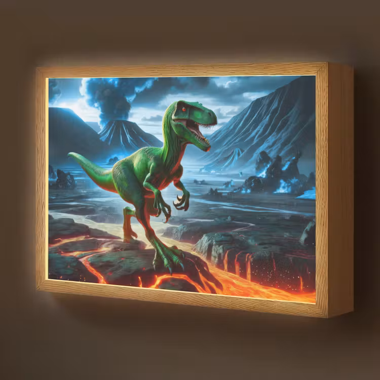 Dino - Lava - Groen - Jongens Light Box met batterij (Wandlamp kind) middel -z3d_website