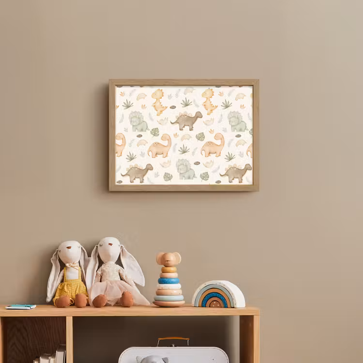 Dino - Patroon - Pastel Light Box met batterij (Wandlamp kind) middel -sfeer2_kind