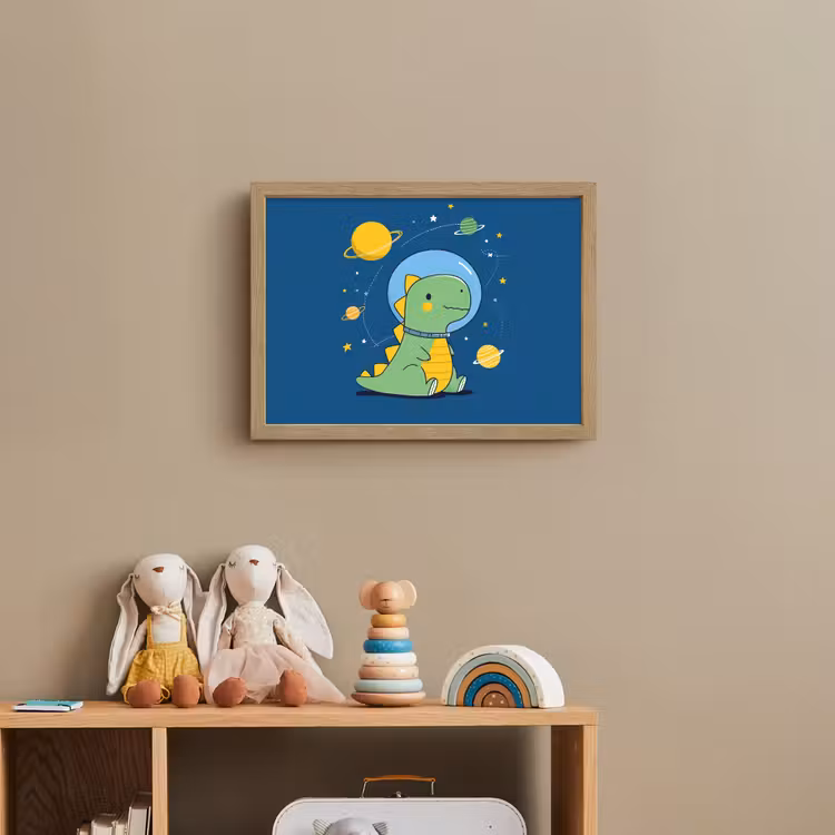Dino - Ruimte - Planeten Light Box met batterij (Wandlamp kind) middel -sfeer2_kind