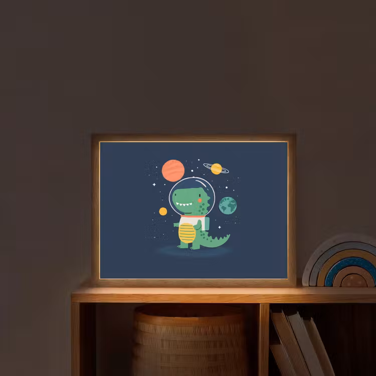 Dino - Ruimtepak - Planeten Light Box met batterij (Wandlamp kind) middel -sfeer1_kind