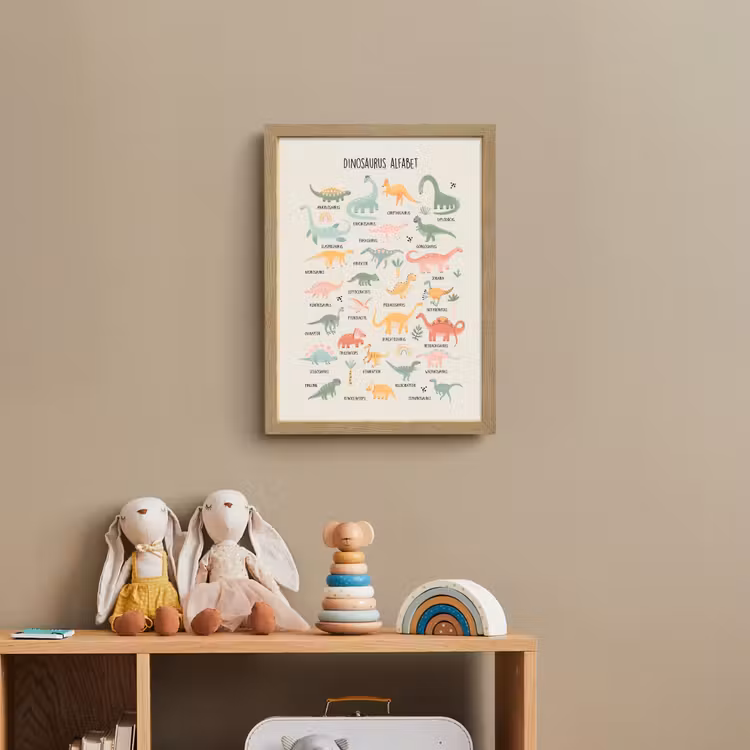Dinosaurus alfabet - Leren voor kinderen - Dino's - Educatief Light Box met batterij (Wandlamp kind) middel -sfeer2_kind