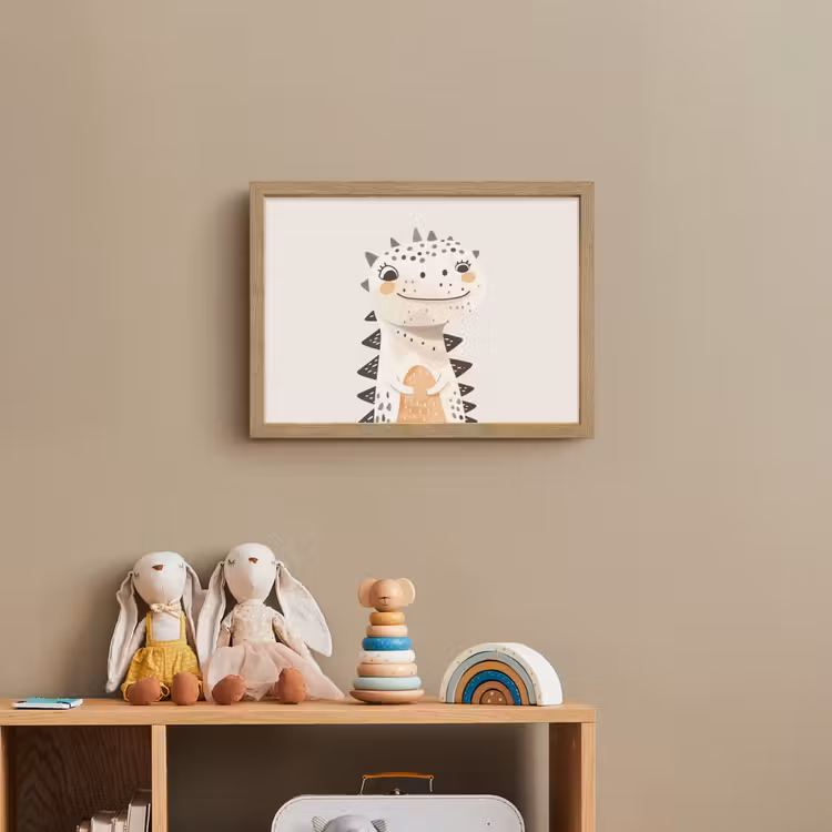 Dinosaurus - Pastel kleuren Light Box met batterij (Wandlamp kind) middel -sfeer2_kind