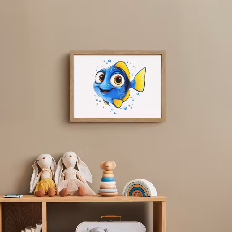 Doktersvis - Blauw - Vis - Spetters Light Box met batterij (Wandlamp kind) middel -sfeer2_kind