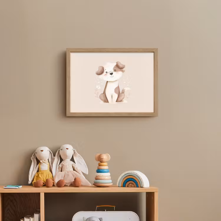 Hond - Gevlekt - Bruin Light Box met batterij (Wandlamp kind) middel -sfeer2_kind
