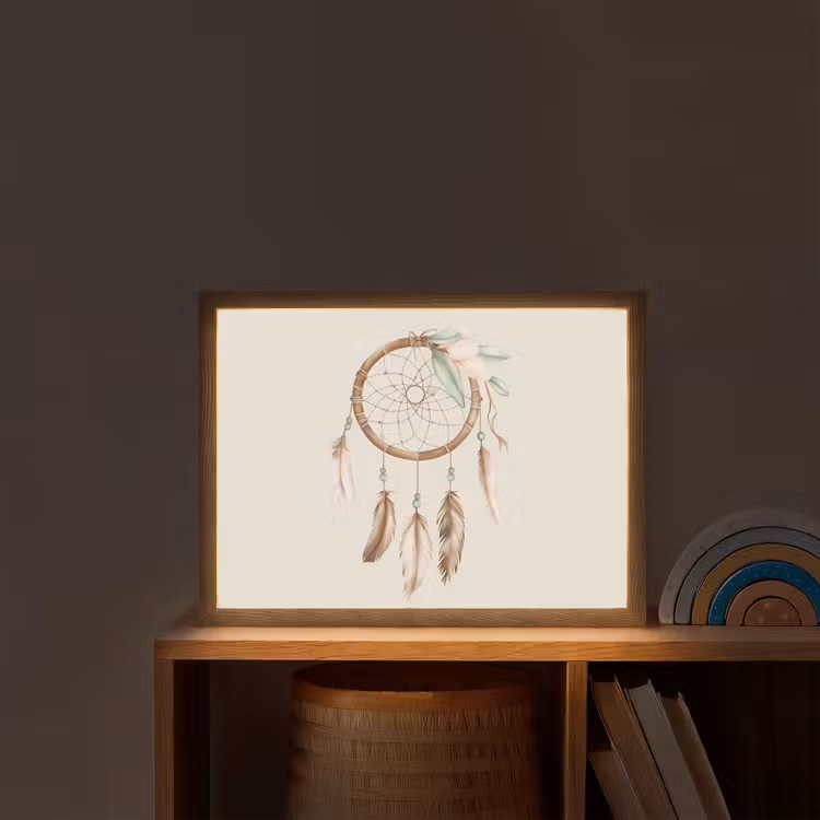 Dromenvanger - Bohemian - Boho - Pastel kleuren Light Box met batterij (Wandlamp kind) middel -sfeer1_kind