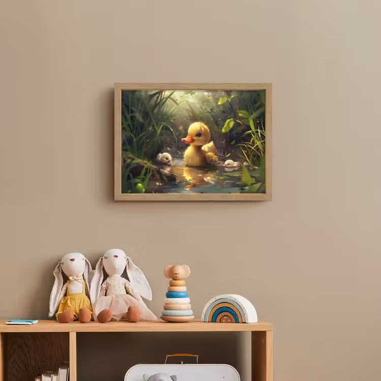 Eendjes - Dieren - Natuur Light Box met batterij (Wandlamp kind) middel -sfeer2_kind