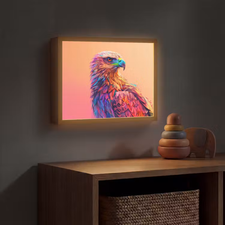Arend - Vogel - Kleurrijk - Dier Light Box met batterij (Wandlamp kind) middel -sfeer5_kind