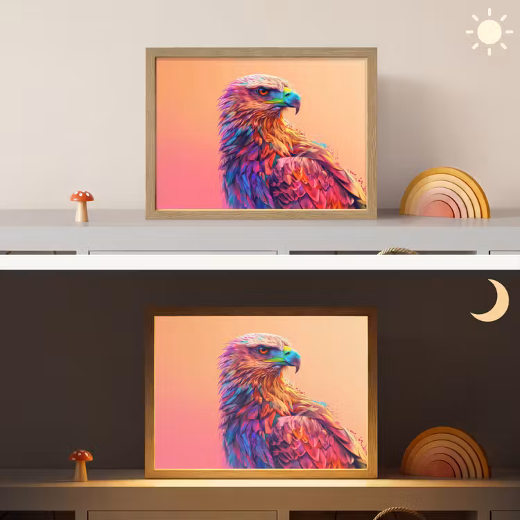 Arend - Vogel - Kleurrijk - Dier Light Box met batterij (Wandlamp kind) middel -sfeer3_kind