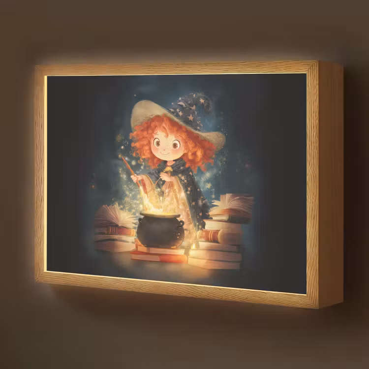 Tovenares - Meisje - Boeken - Toveren Light Box met batterij (Wandlamp kind) middel -z3d_website