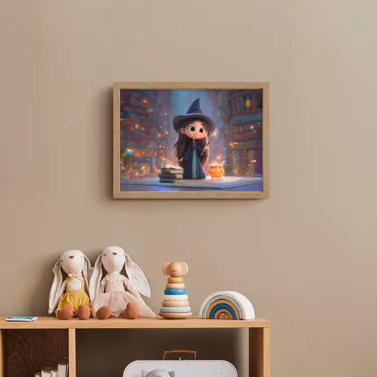 Tovenares - Magie - Toverstaf - Sterren Light Box met batterij (Wandlamp kind) middel -sfeer2_kind