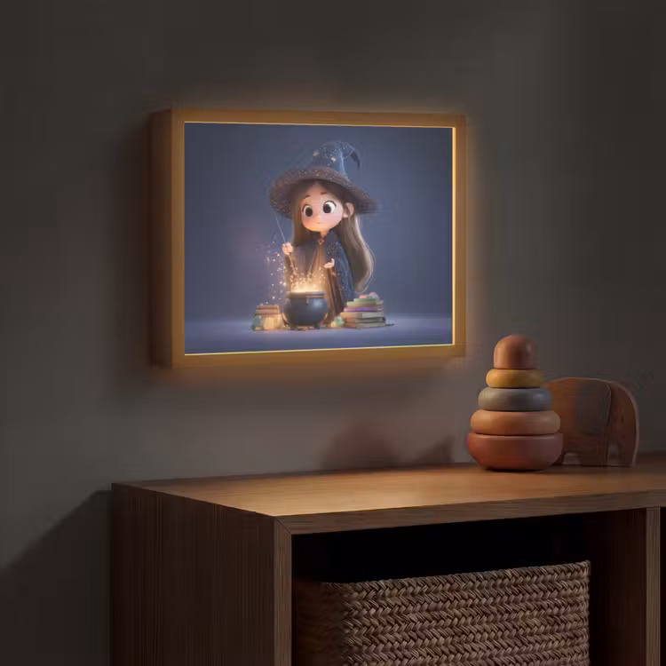 Tovenares - Magisch - Blauw - Toveren Light Box met batterij (Wandlamp kind) middel -sfeer5_kind