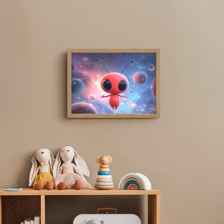 Buitenaards wezen - Rood - Planeten Light Box met batterij (Wandlamp kind) middel -sfeer2_kind