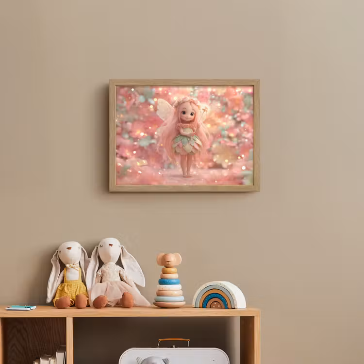 Fee - Bloemen - Roze Light Box met batterij (Wandlamp kind) middel -sfeer2_kind