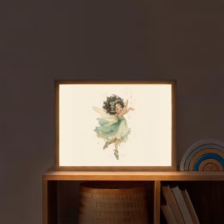 Fee - Groen - Magie Light Box met batterij (Wandlamp kind) middel -sfeer1_kind