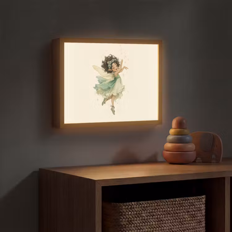 Fee - Groen - Magie Light Box met batterij (Wandlamp kind) middel -sfeer5_kind