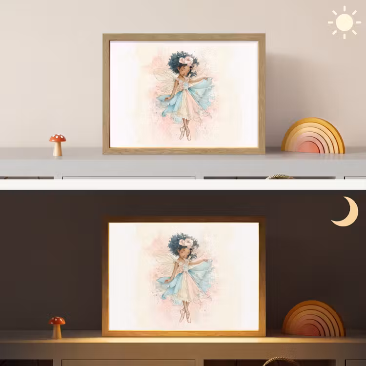 Fee - Pastel - Magie Light Box met batterij (Wandlamp kind) middel -sfeer3_kind