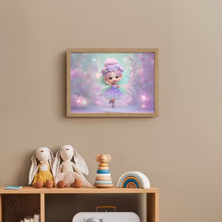 Fee - Paars - Sprookje Light Box met batterij (Wandlamp kind) middel -sfeer2_kind
