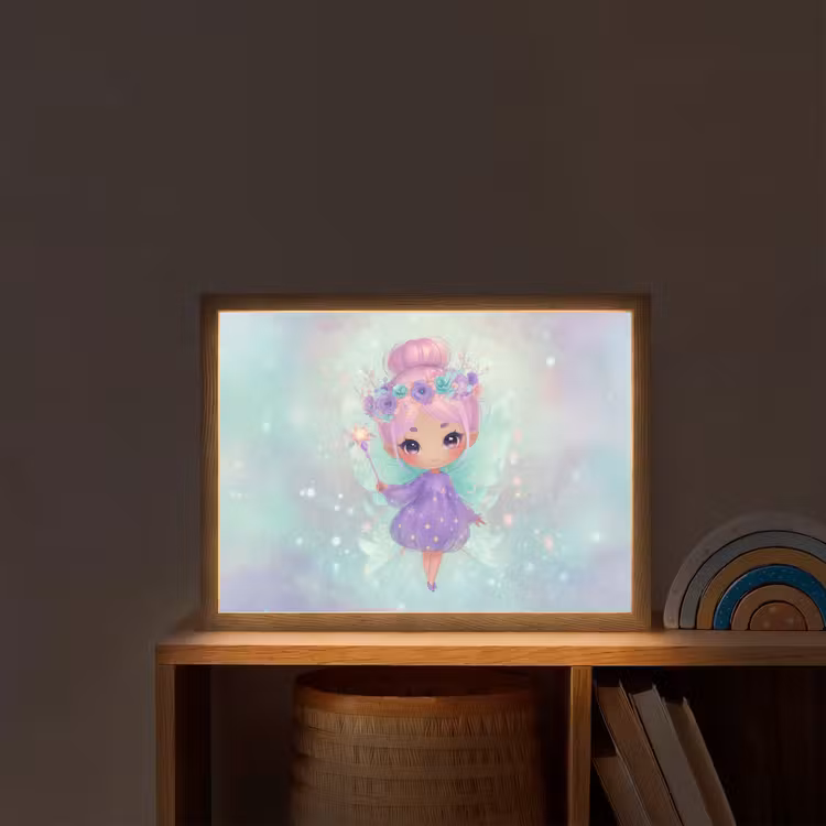 Fee - Paars - Glinsters Light Box met batterij (Wandlamp kind) middel -sfeer1_kind
