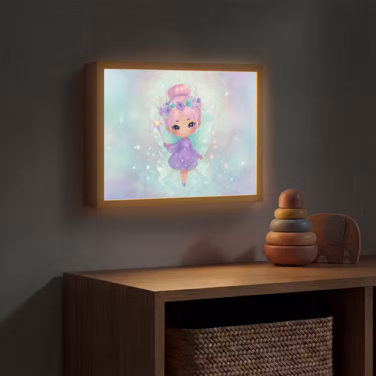 Fee - Paars - Glinsters Light Box met batterij (Wandlamp kind) middel -sfeer5_kind