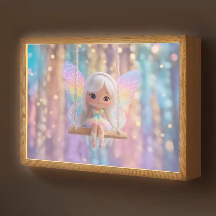 Fee - Schommel - Paars - Glinsters Light Box met batterij (Wandlamp kind) middel -z3d_website